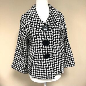 Lapis houndstooth black/ white cropped jacket size S